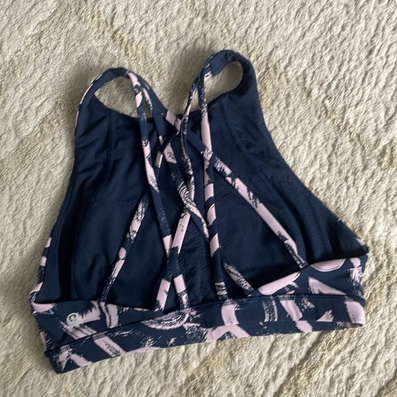Lululemon Free To Be Serene Bra High Neck Graffiti Pop Antoinette True Navy 6 - Picture 5 of 9